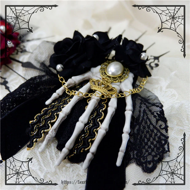 Gothic Lolita Rose Hand Bone Hairpins - Image 6