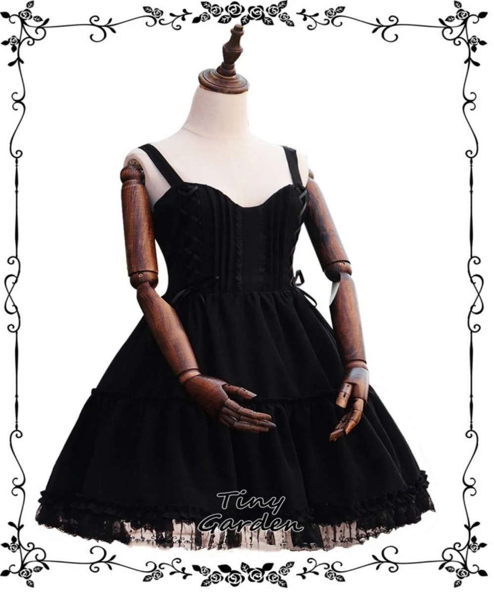 Tiny garden - Garden Waltz 1.0 Burgundy Autumn Winter Lolita JSK - Image 14