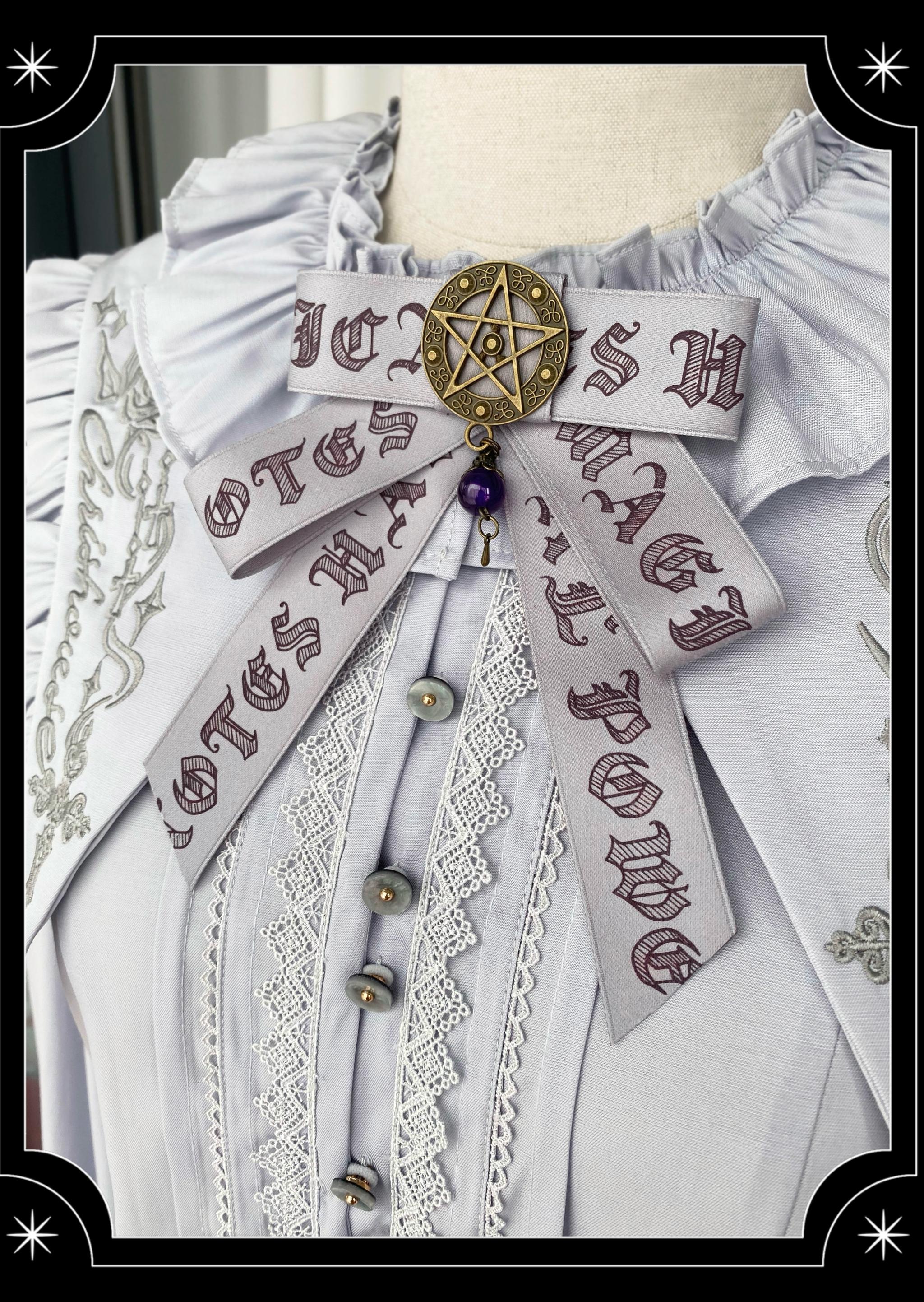 Chris House Lolita - Witch Notes - Gothic Lolita Embroidered Dress Suit, Cross and Rose Print - Image 38