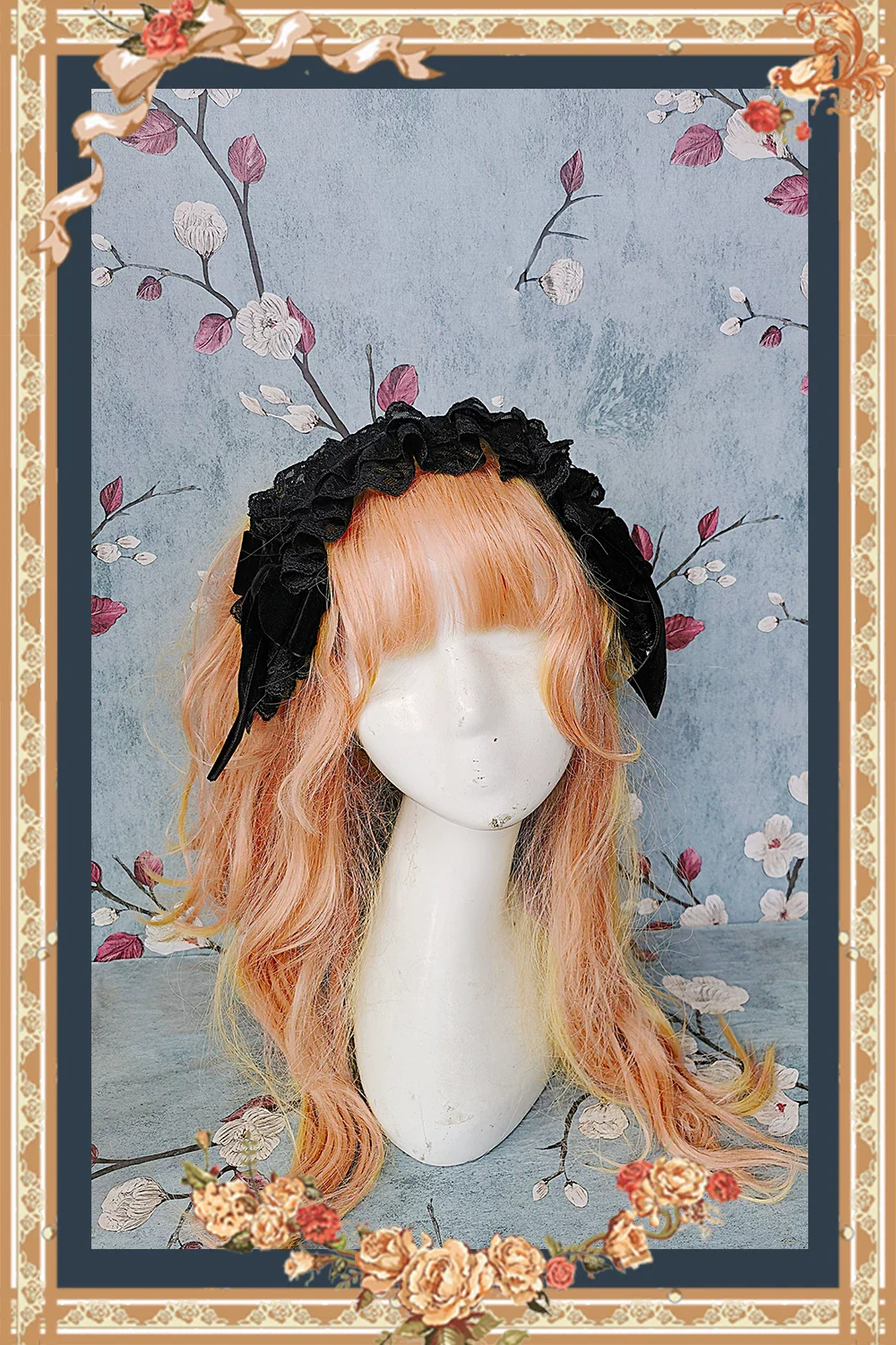 Canon Of Floral Melody - Gothic Lolita Black JSK Dress, Jacquard Pattern - Image 17
