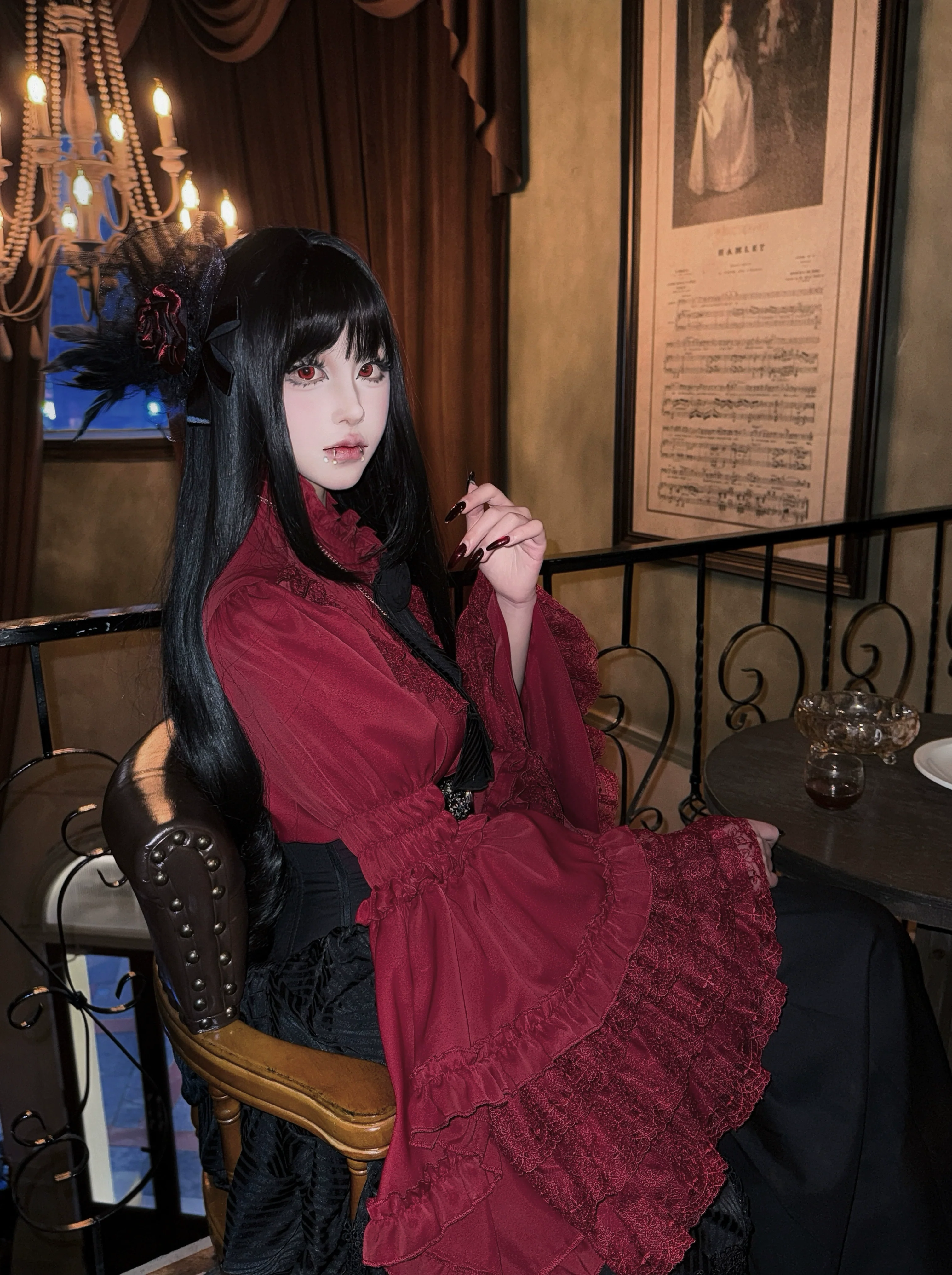Twilight Zone - Gothic Lolita Blouse, Lace Hime-sleeve - Image 12