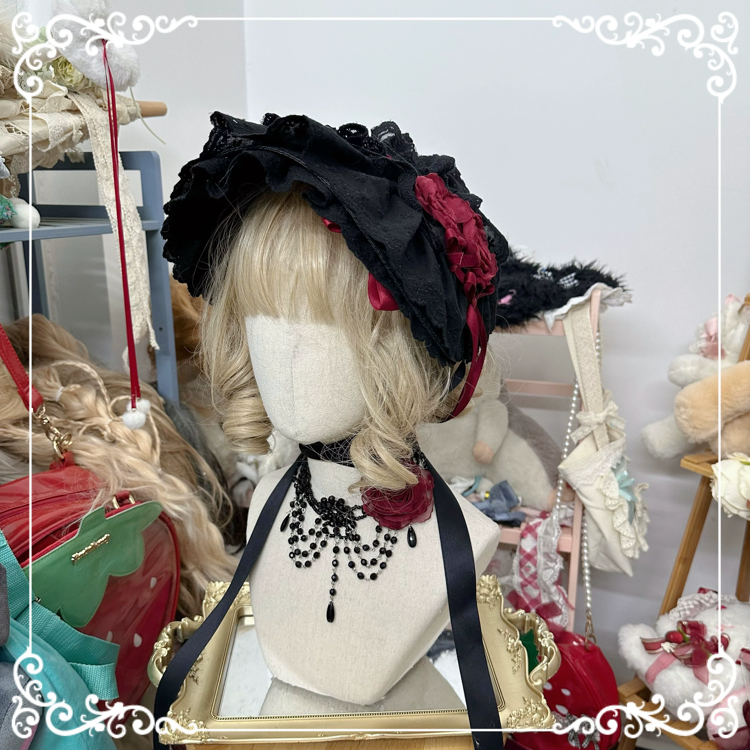 Gothic Lolita Bonnet Pure Cotton Hat - Image 7