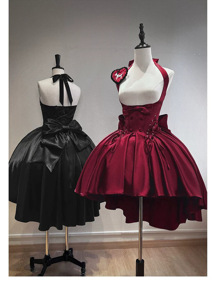 Dalmatian - Gothic Lolita Bust-supporting JSK Dress, High-low Hem - Image 11