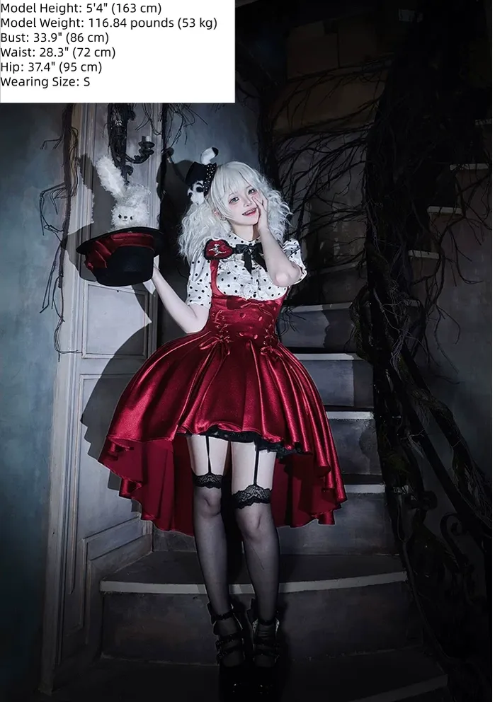 Dalmatian - Gothic Lolita Bust-supporting JSK Dress, High-low Hem - Image 13