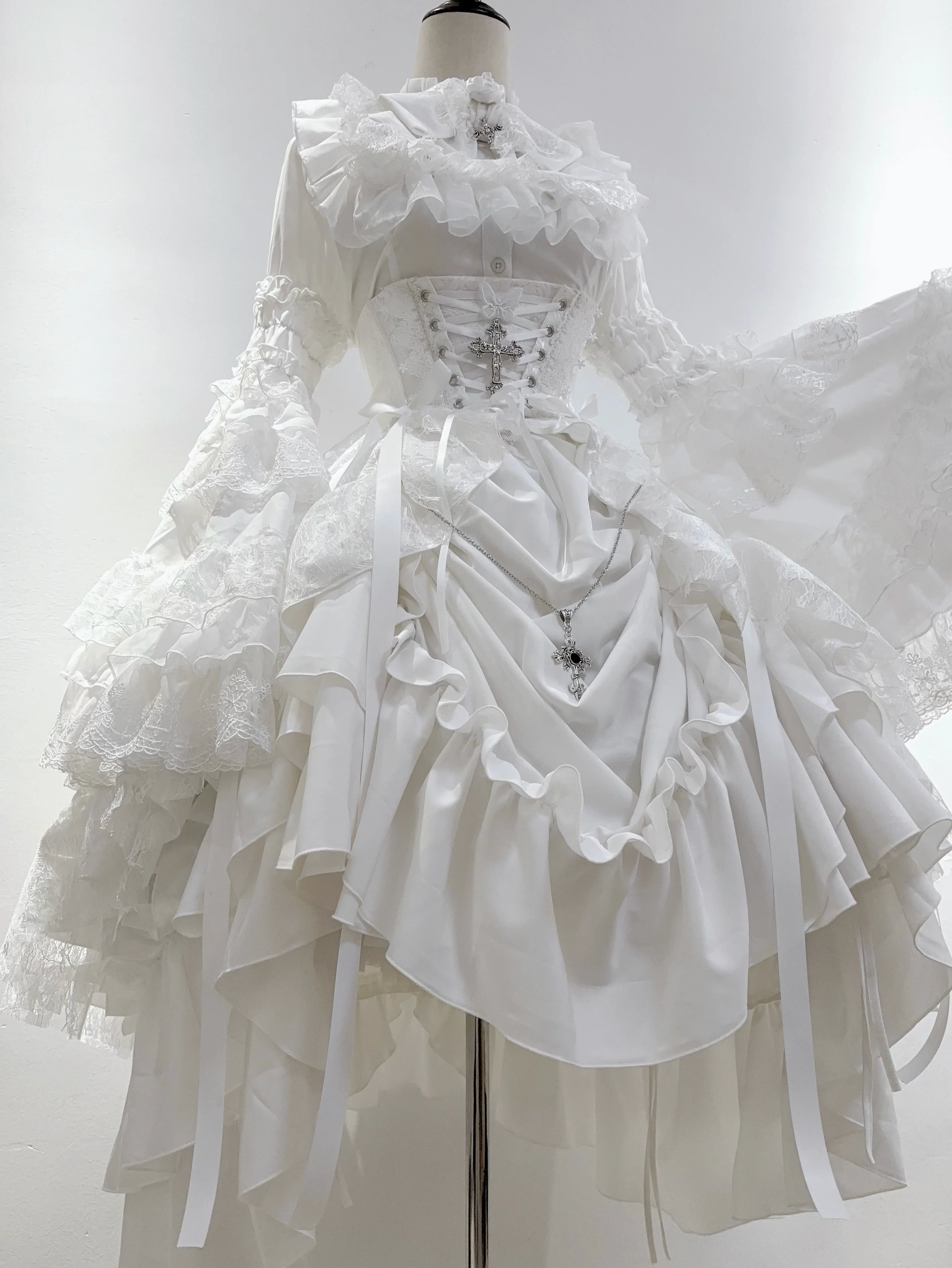 Eternal Taboo - Gothic Lolita Skirt with Princess Sleeve Blouse - Image 22