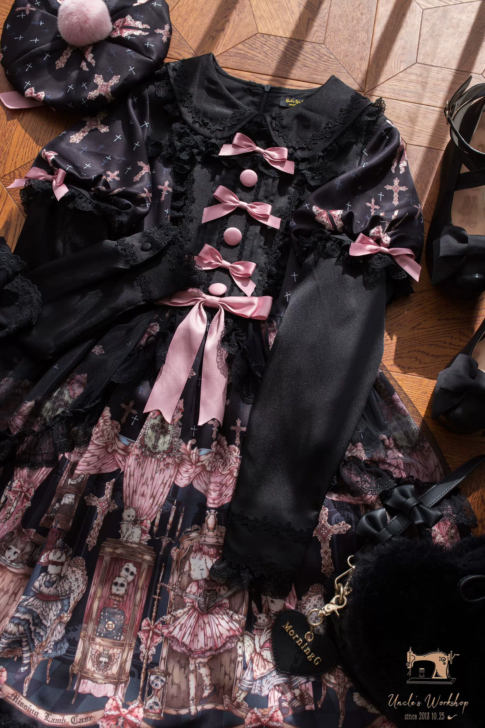 Missing Lamb Case - Gothic Lolita Dress Set with Sheep Prints - Image 62