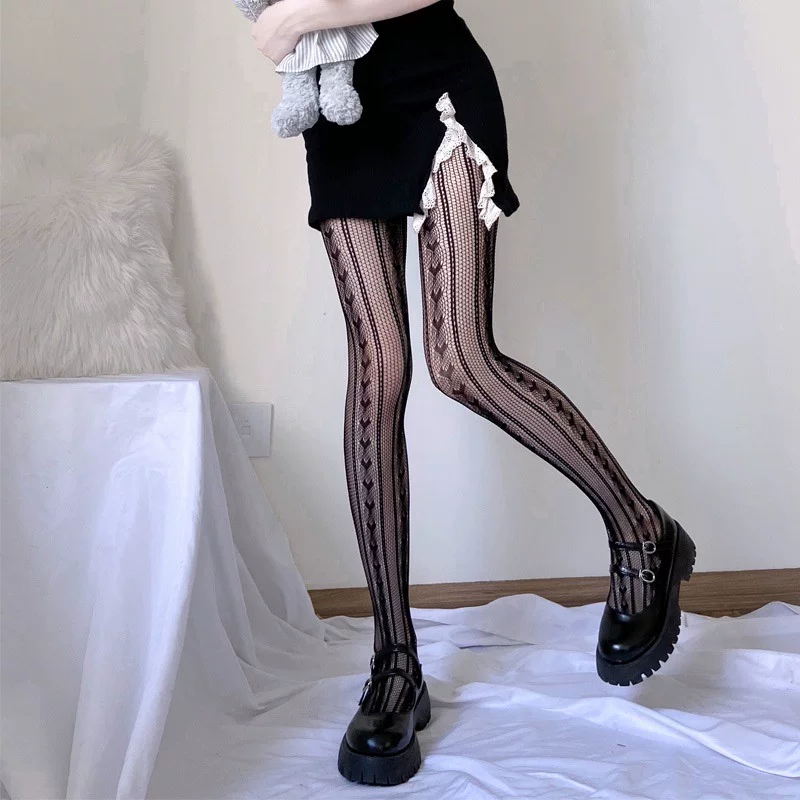 Gothic Lolita Fishnet Tights, Plus Size Friendly - Image 4