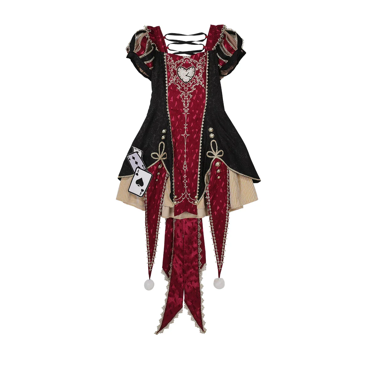 Circus Fantasy Night - Gothic Lolita Jacquard Dress, Pointed Tail Hem - Image 13