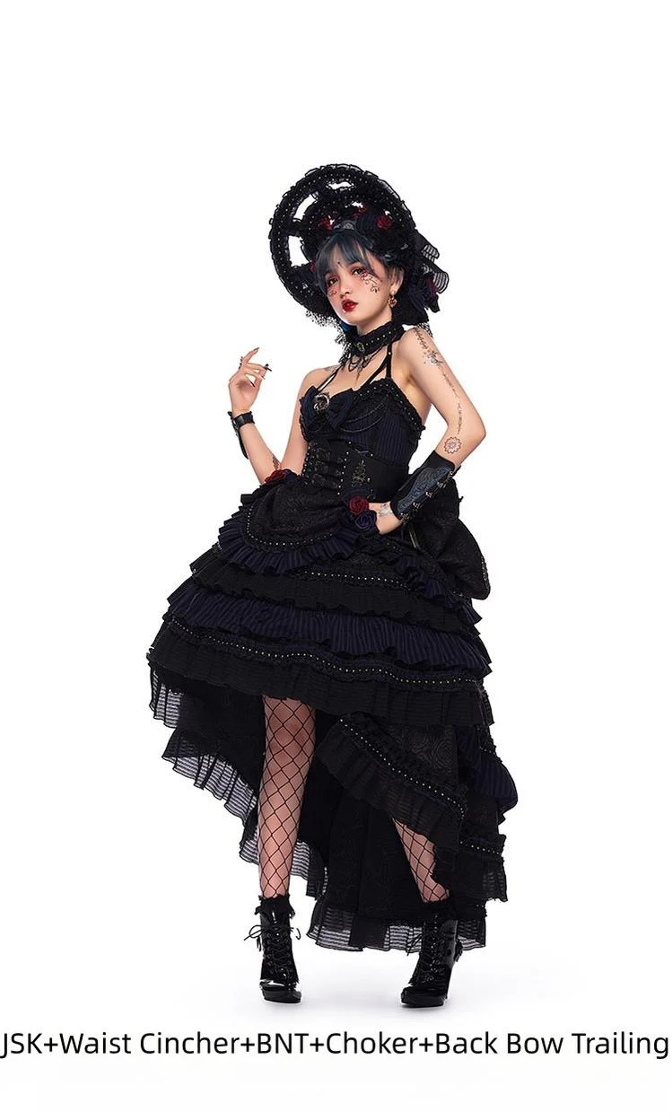 Ismailia - Gothic Lolita JSK Dress, Lace & Rose - Image 10