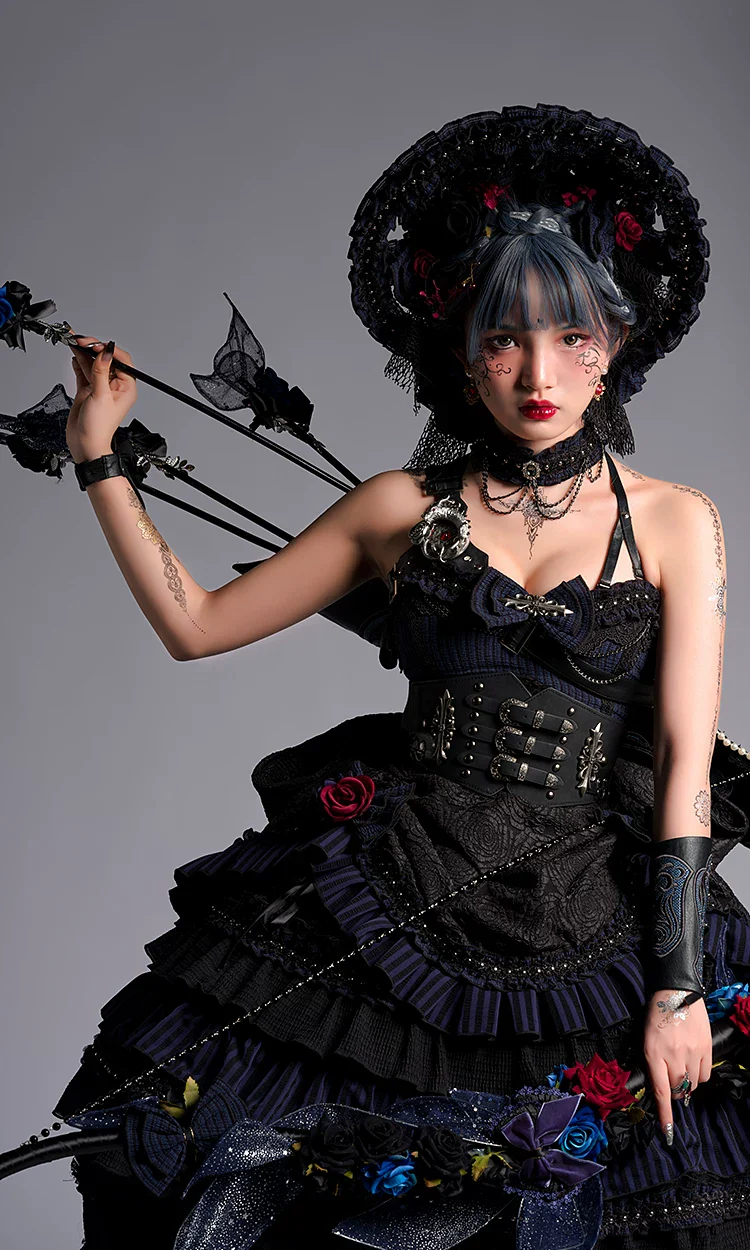 Ismailia - Gothic Lolita JSK Dress, Lace & Rose - Image 14