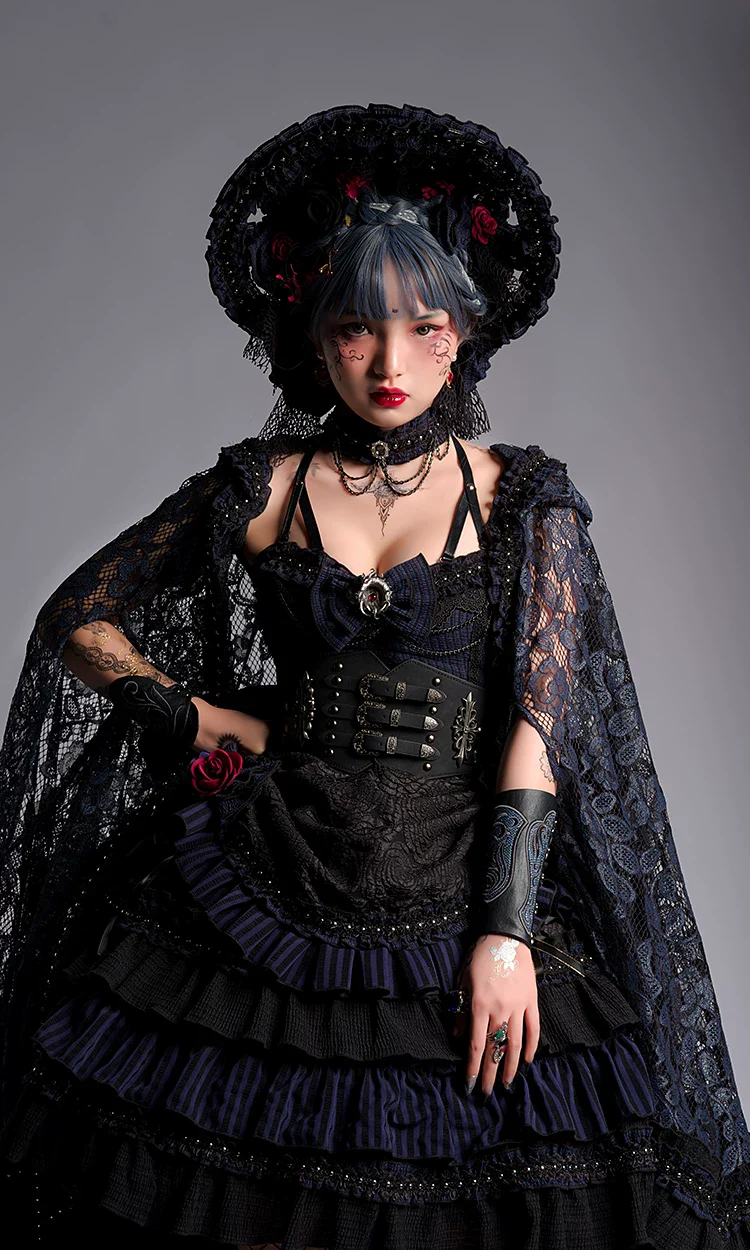 Ismailia - Gothic Lolita JSK Dress, Lace & Rose - Image 15