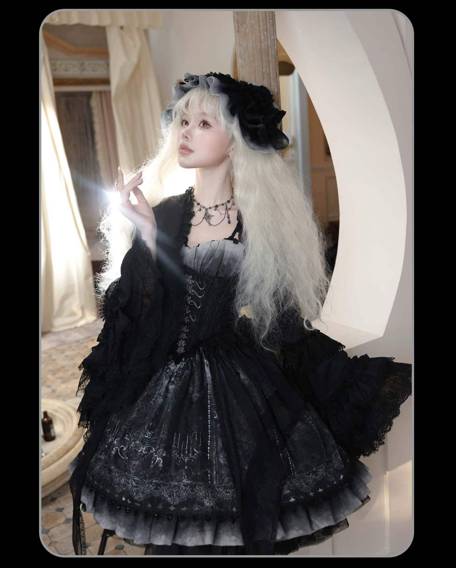 Bone-Eroded Butterfly - Gothic Lolita JSK & SK Set - Image 12