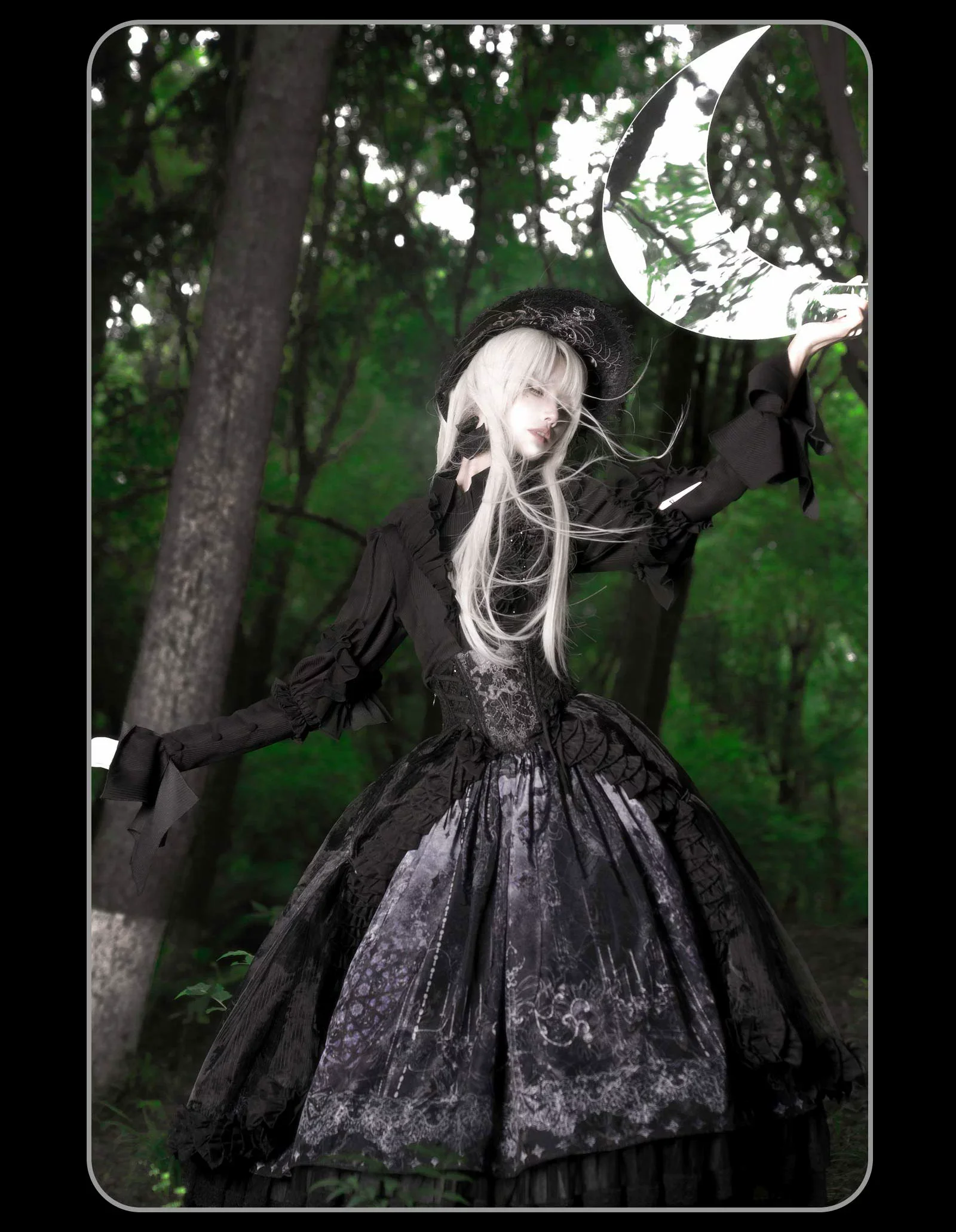 Bone-Eroded Butterfly - Gothic Lolita JSK & SK Set - Image 20