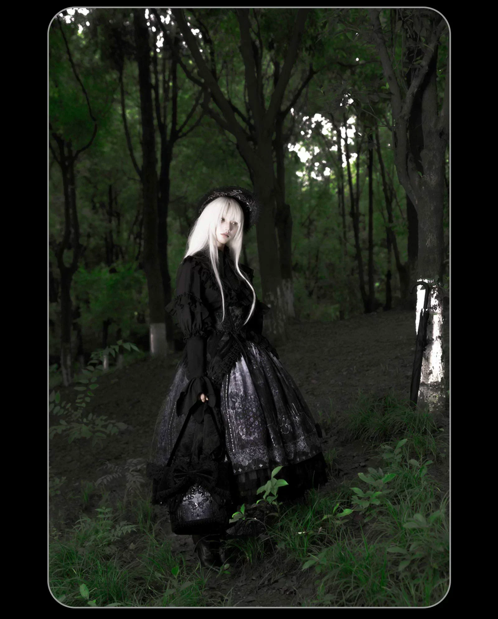 Bone-Eroded Butterfly - Gothic Lolita JSK & SK Set - Image 26