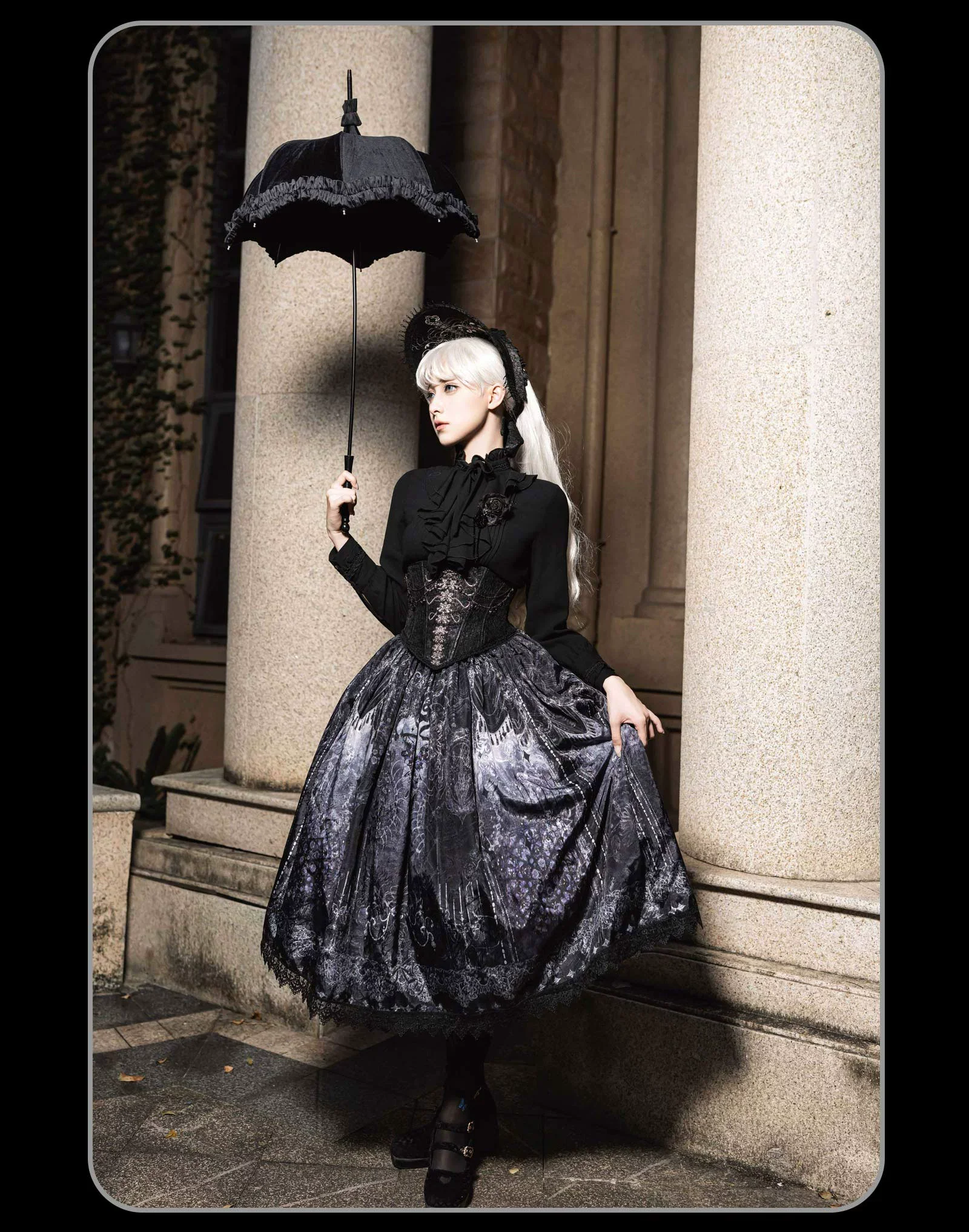 Bone-Eroded Butterfly - Gothic Lolita JSK & SK Set - Image 28