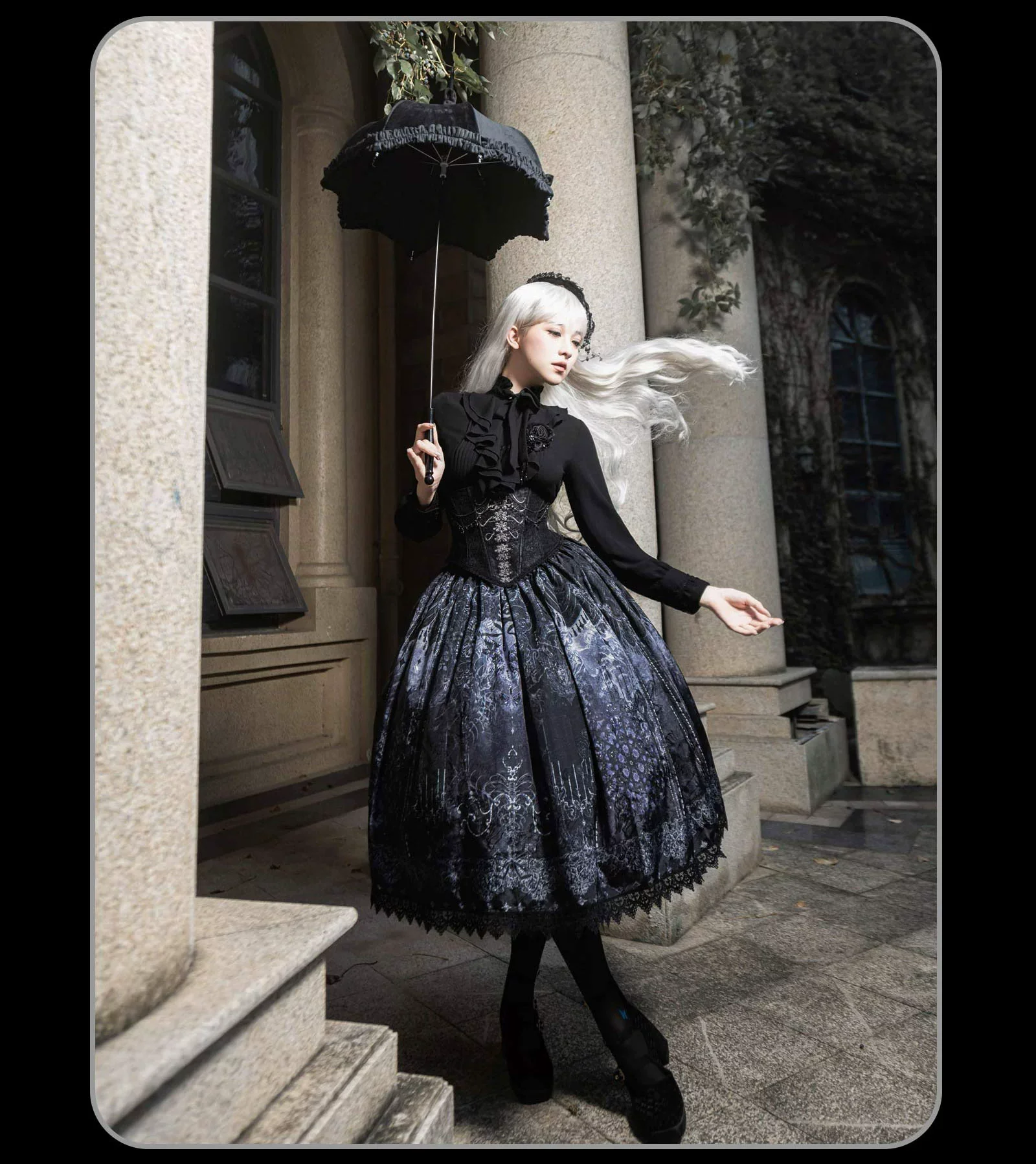 Bone-Eroded Butterfly - Gothic Lolita JSK & SK Set - Image 29
