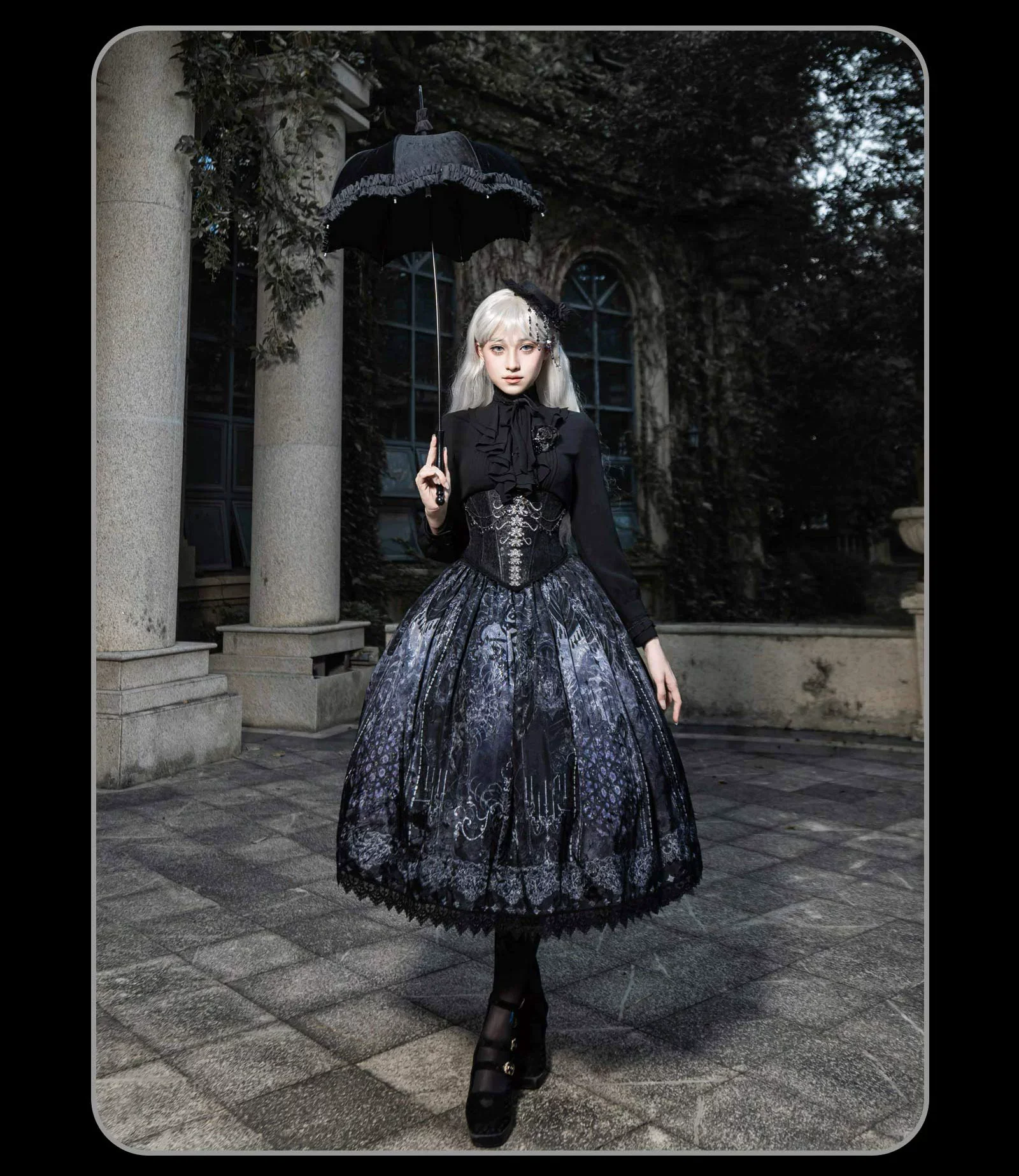 Bone-Eroded Butterfly - Gothic Lolita JSK & SK Set - Image 33