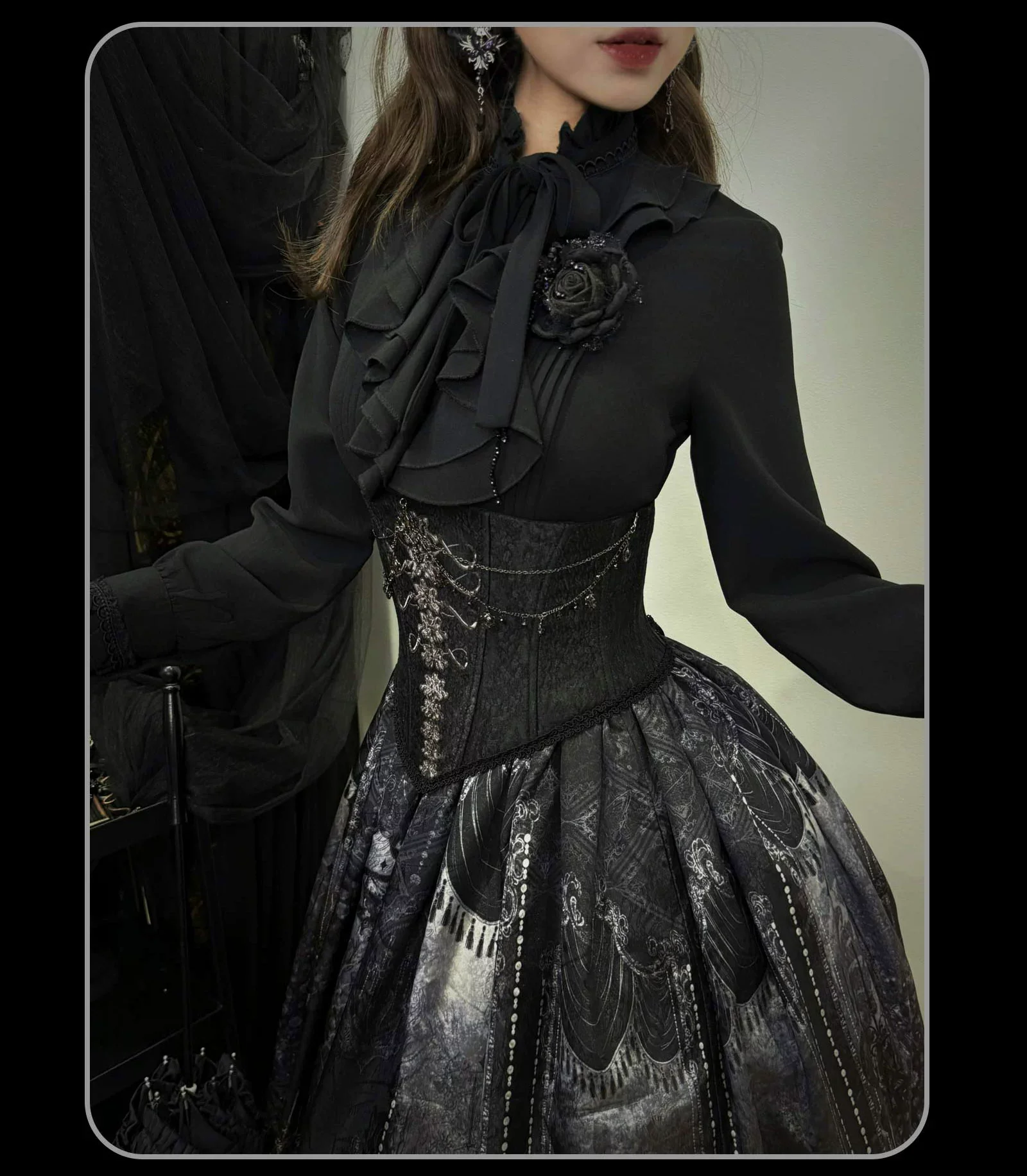 Bone-Eroded Butterfly - Gothic Lolita JSK & SK Set - Image 36