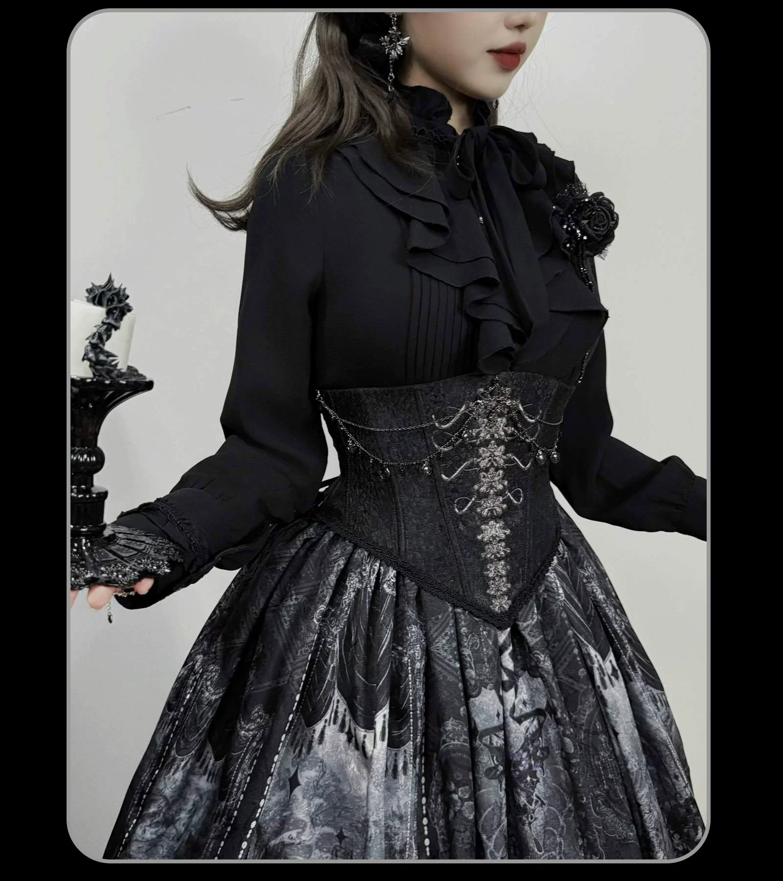 Bone-Eroded Butterfly - Gothic Lolita JSK & SK Set - Image 37