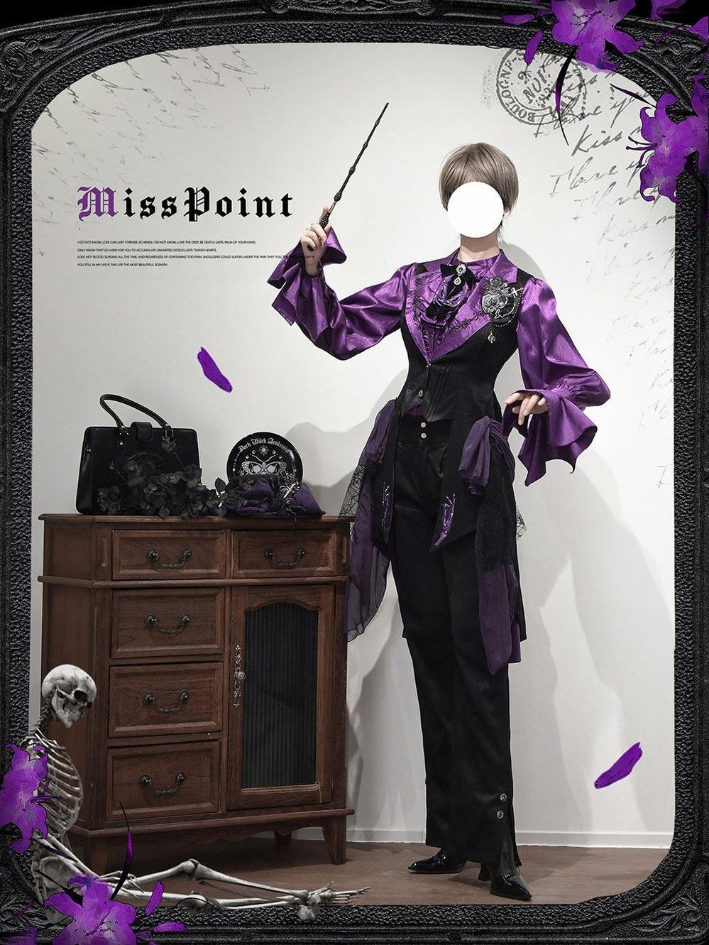 Moonnight Return - Gothic Lolita Long Vest, Embroidered Collar - Image 9