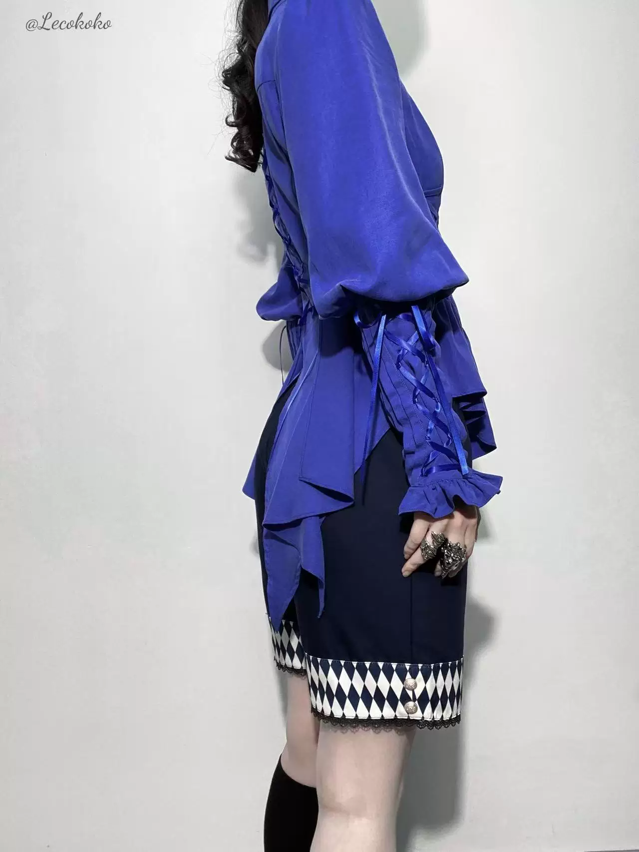 The Lute Player - Gothic Lolita Mutton Sleeves Blouse, Swallow Tail Hem - Image 18