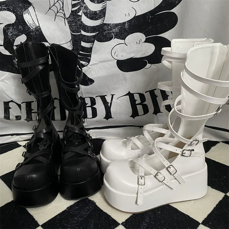 Gothic Doll - Gothic Lolita Platform Shoes, Adjustable Shoe Straps - Image 10