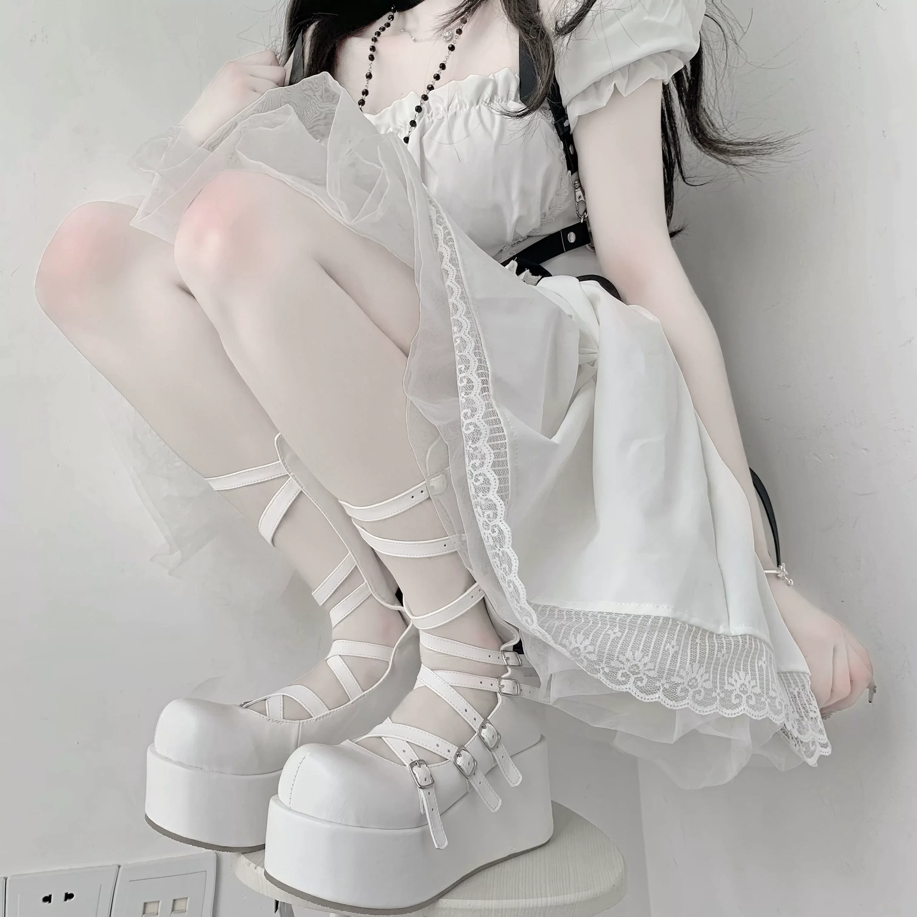 Gothic Doll - Gothic Lolita Platform Shoes, Adjustable Shoe Straps - Image 13