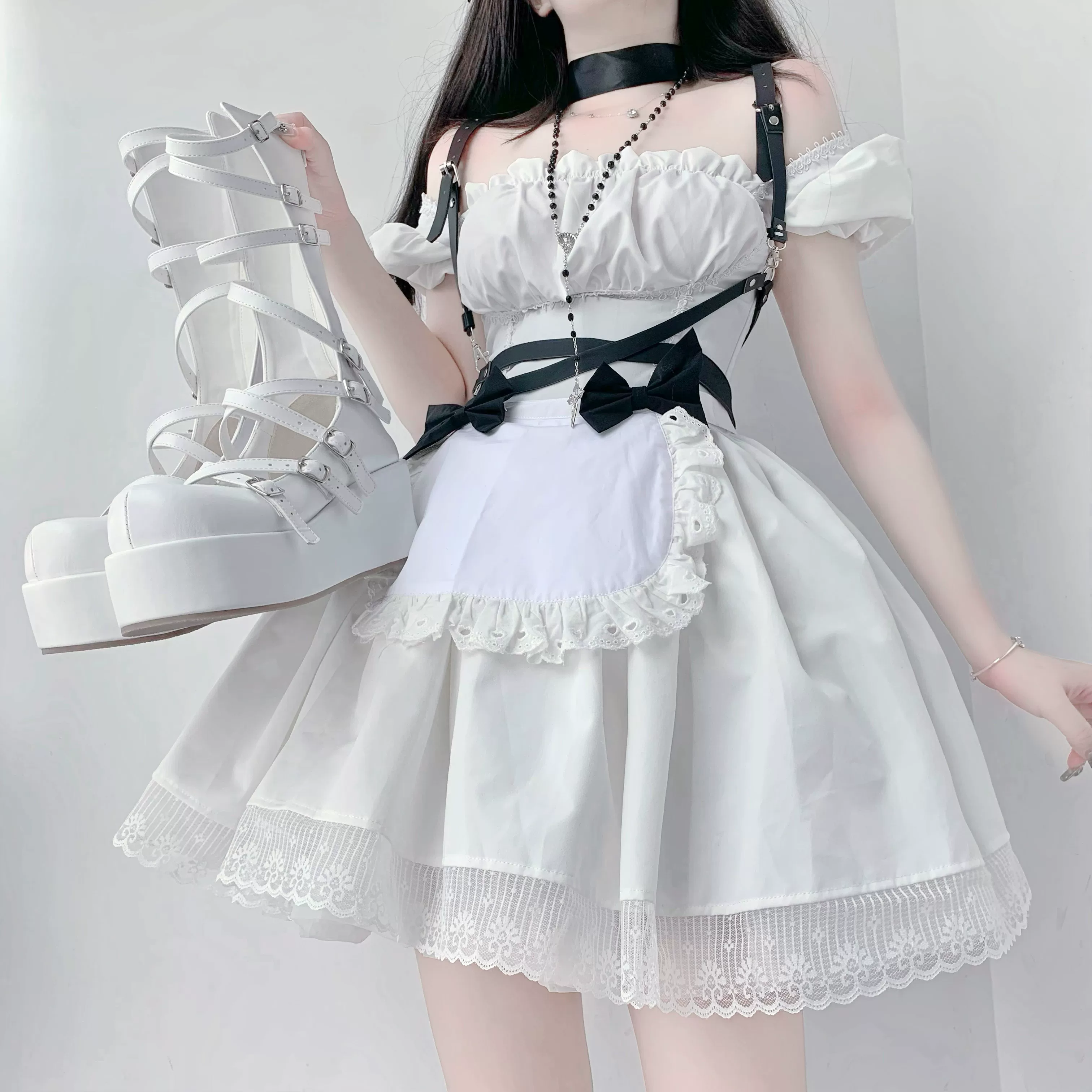 Gothic Doll - Gothic Lolita Platform Shoes, Adjustable Shoe Straps - Image 14