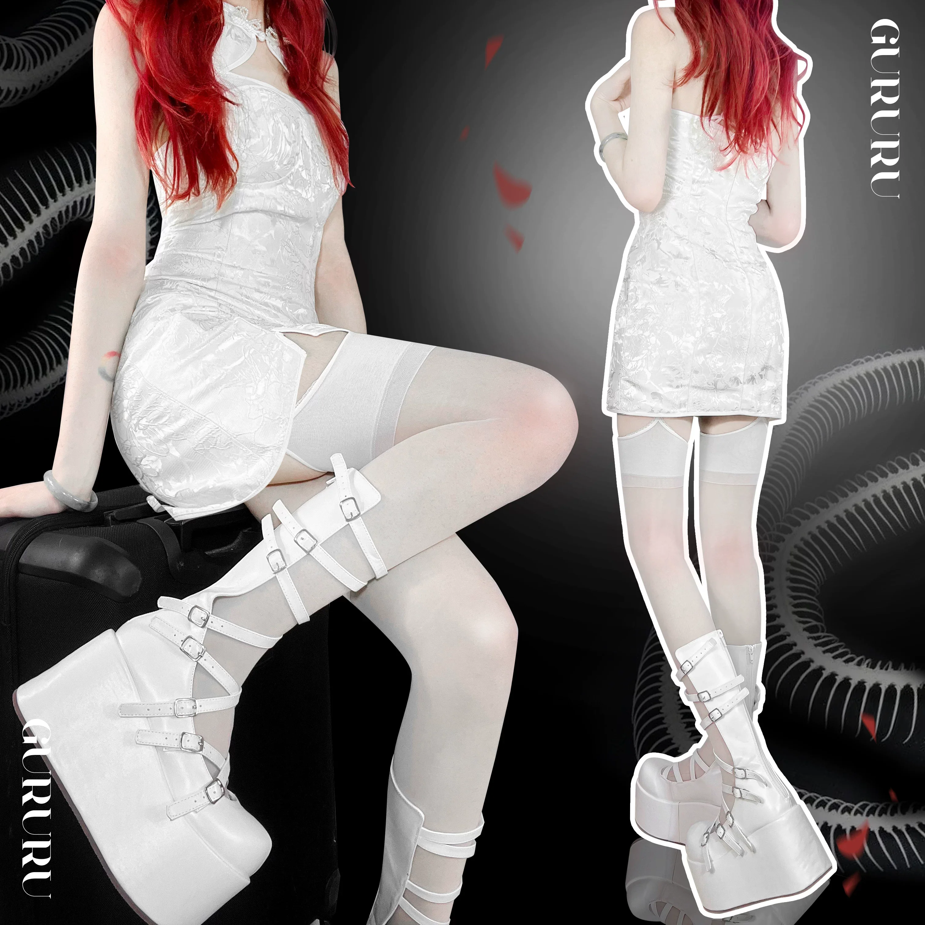 Gothic Doll - Gothic Lolita Platform Shoes, Adjustable Shoe Straps - Image 16
