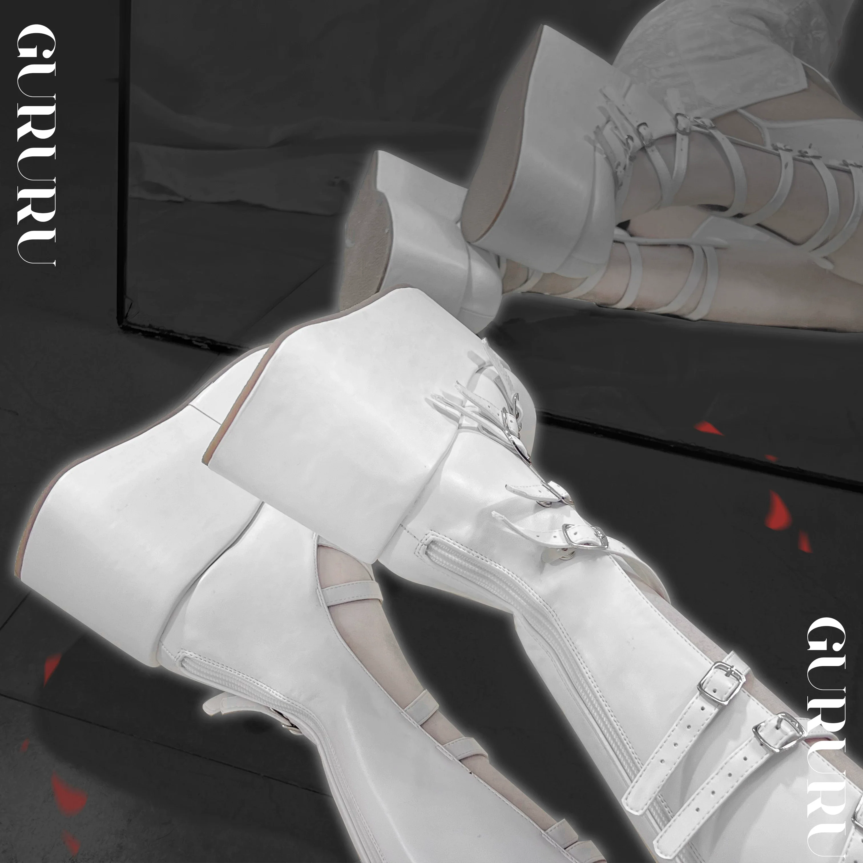 Gothic Doll - Gothic Lolita Platform Shoes, Adjustable Shoe Straps - Image 18