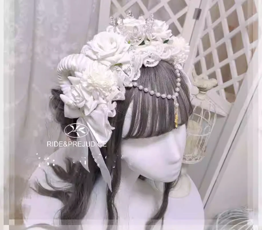 Yu Xixixi - Gothic Lolita Rose Crown KC with Veil Pendant Customized - Image 5
