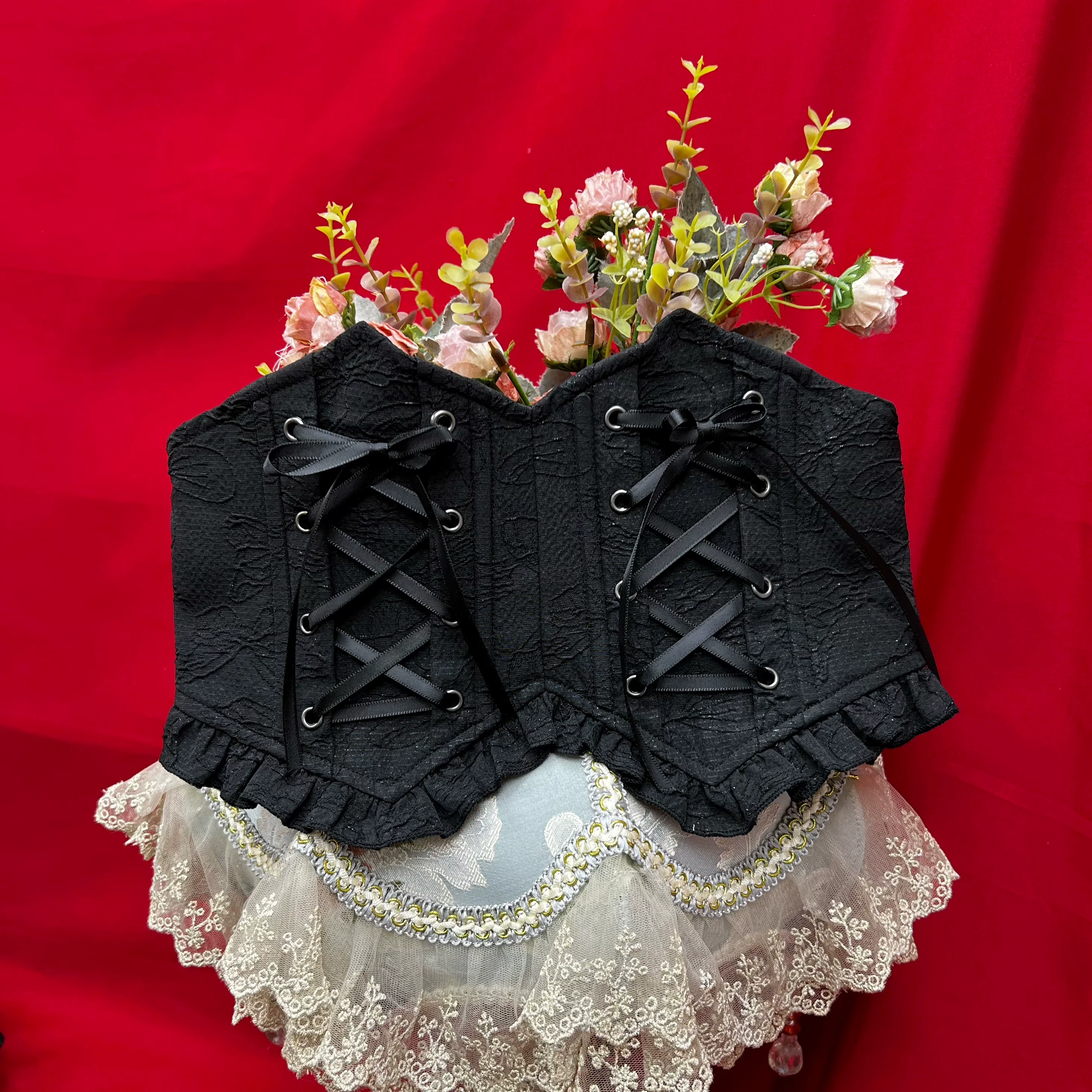 Good and Evil Angel - Gothic Lolita SK Set, Retro Princess Sleeve Blouse - Image 34