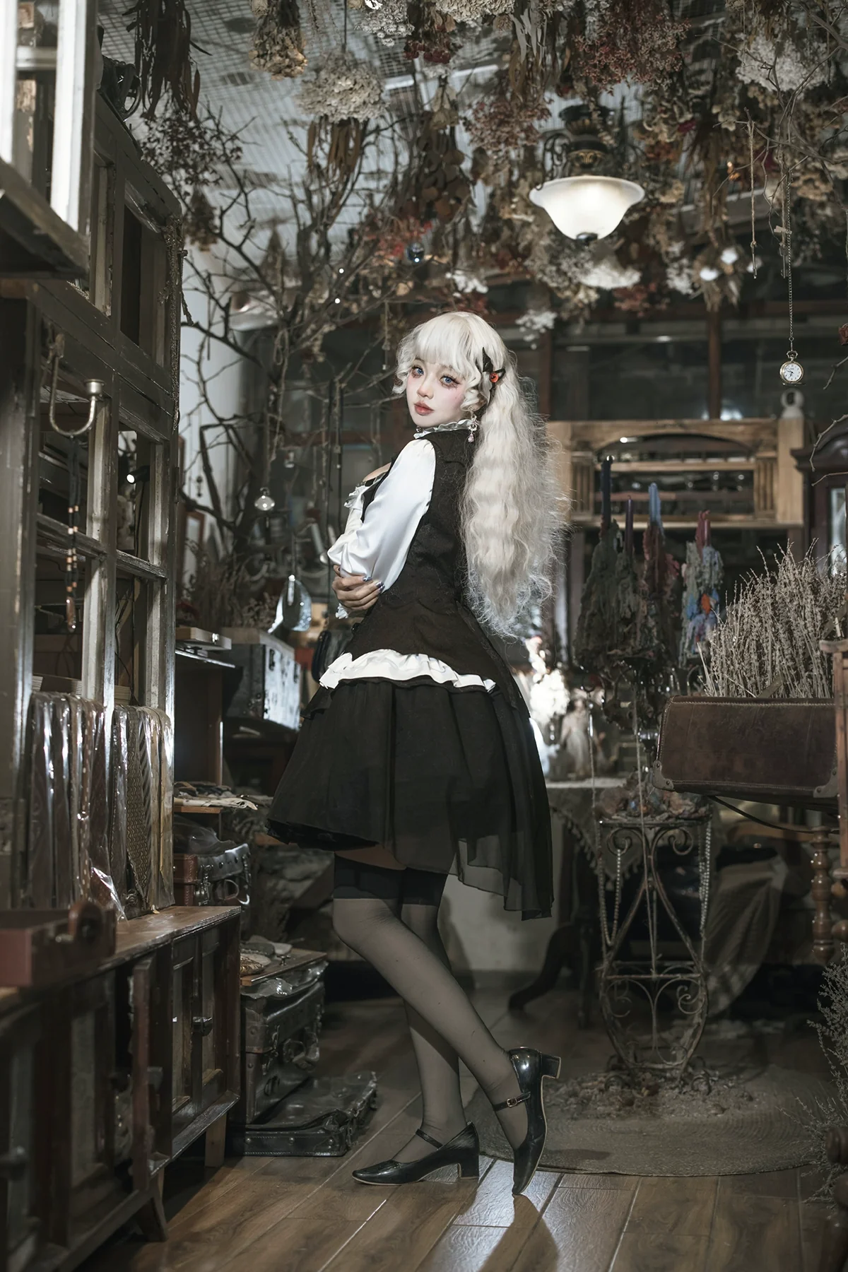 Bloodline Duke - Gothic Lolita SK Suit Spider Web Vest and Blouse - Image 5