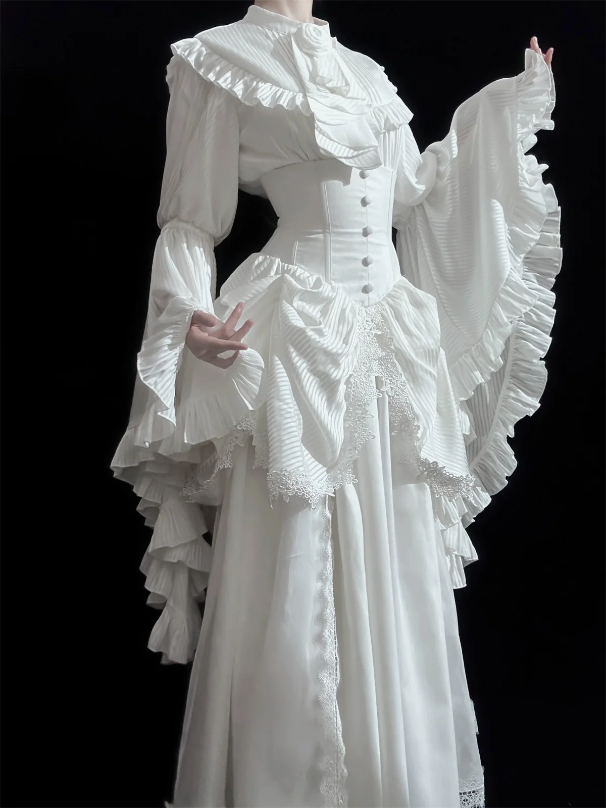 Muppet Mind Ben - Dreaming - Gothic Lolita Skirt Fishbone Long Skirt Ruffled Hem - Image 27