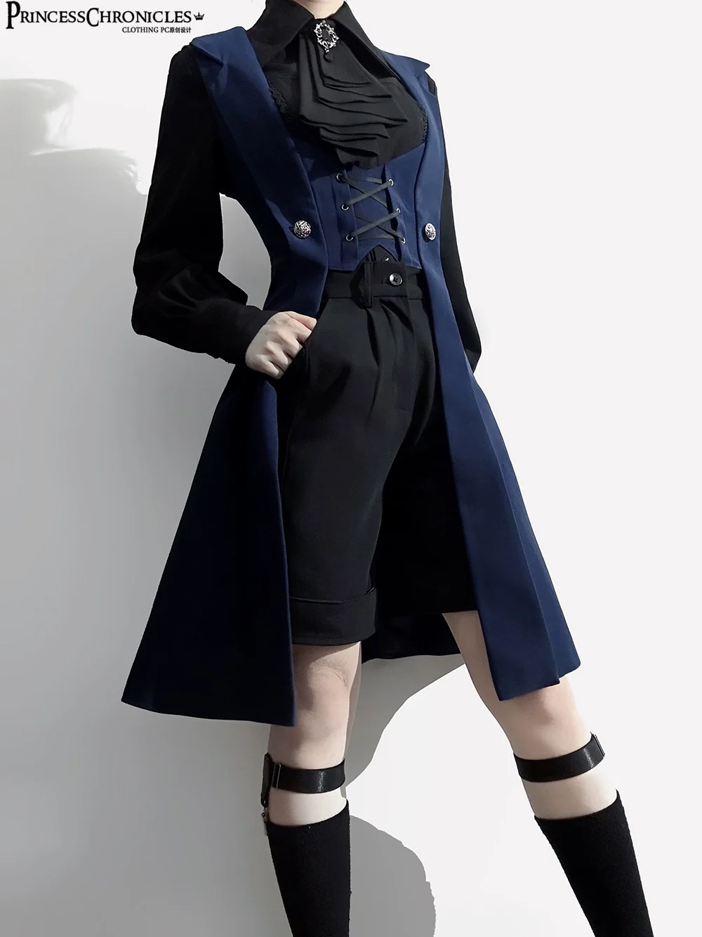 The Night Prelude - Gothic Ouji Lolita Handsome Long Slim Vest - Image 6