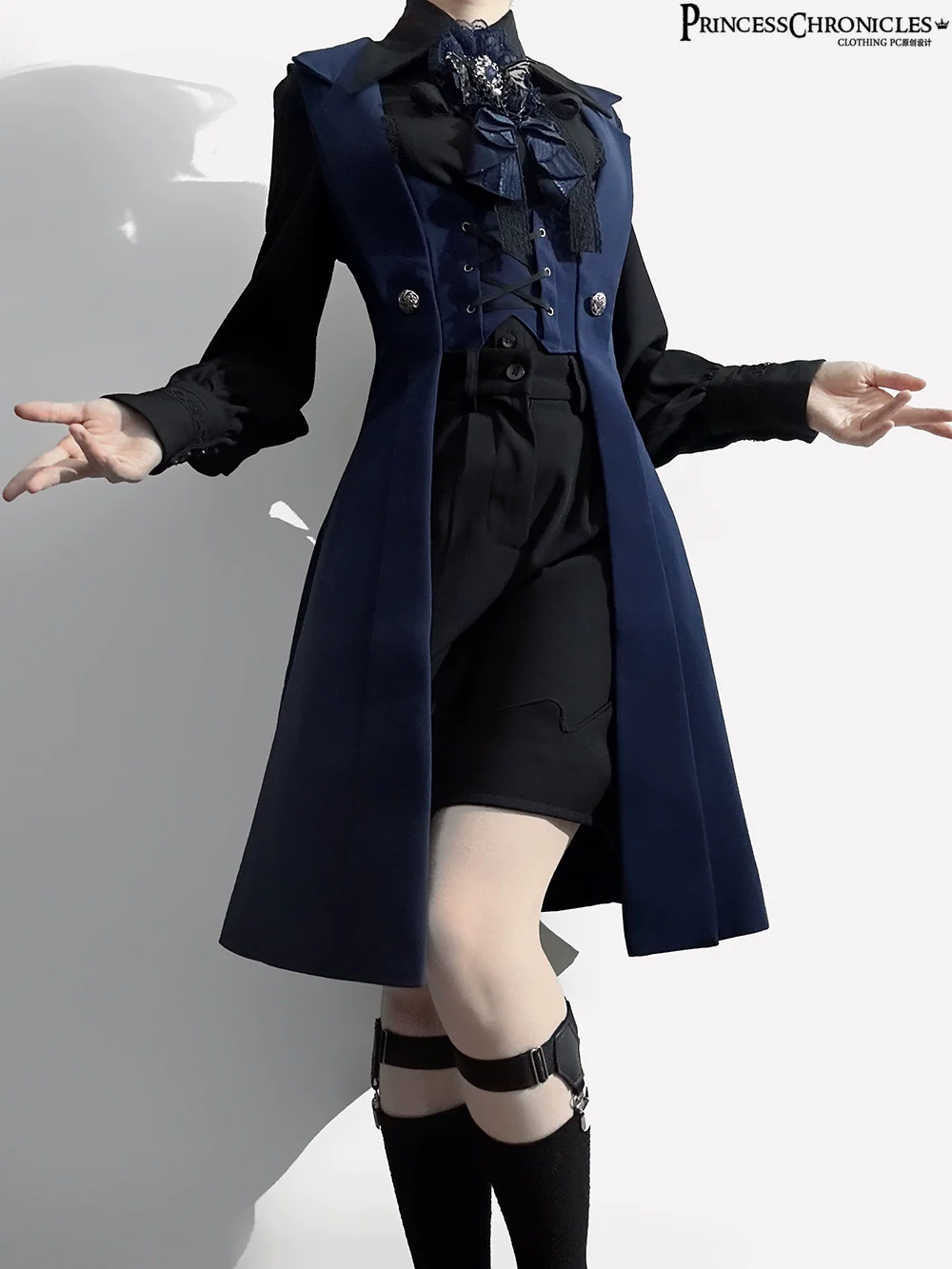 The Night Prelude - Gothic Ouji Lolita Handsome Long Slim Vest - Image 8