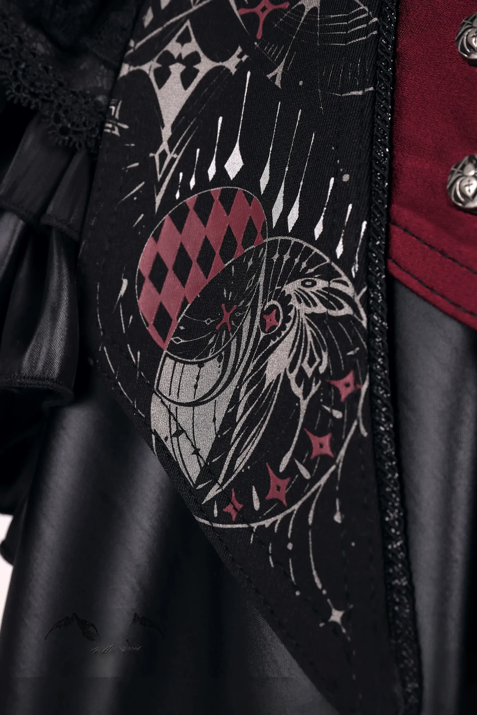 Nothing - Gothic Lolita Waist Cincher, Star and Moon Print Dress Train - Image 10