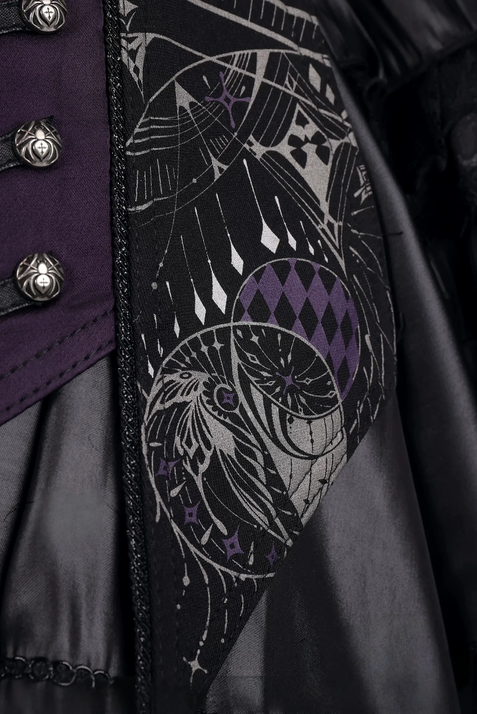Nothing - Gothic Lolita Waist Cincher, Star and Moon Print Dress Train - Image 11