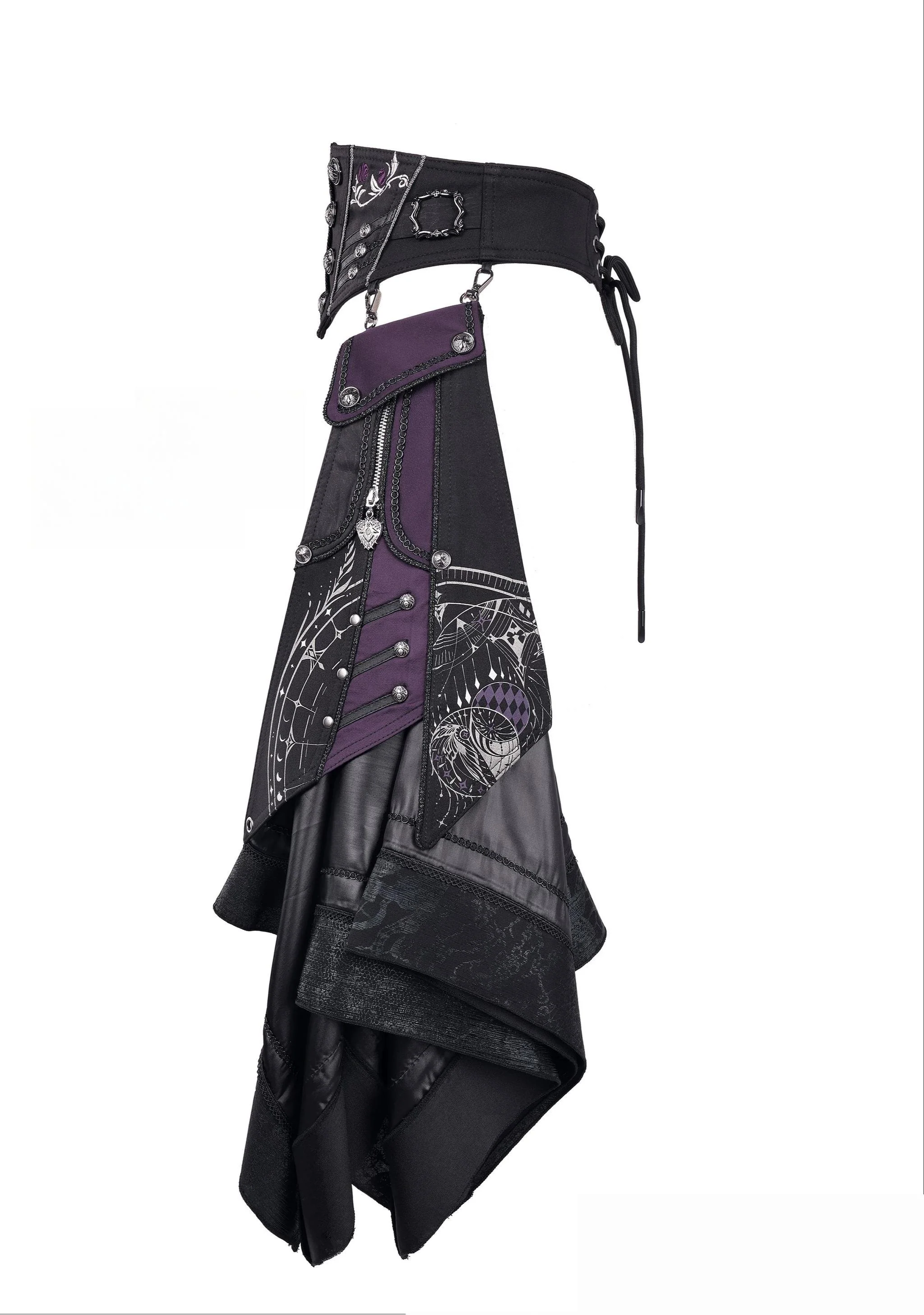 Nothing - Gothic Lolita Waist Cincher, Star and Moon Print Dress Train - Image 4