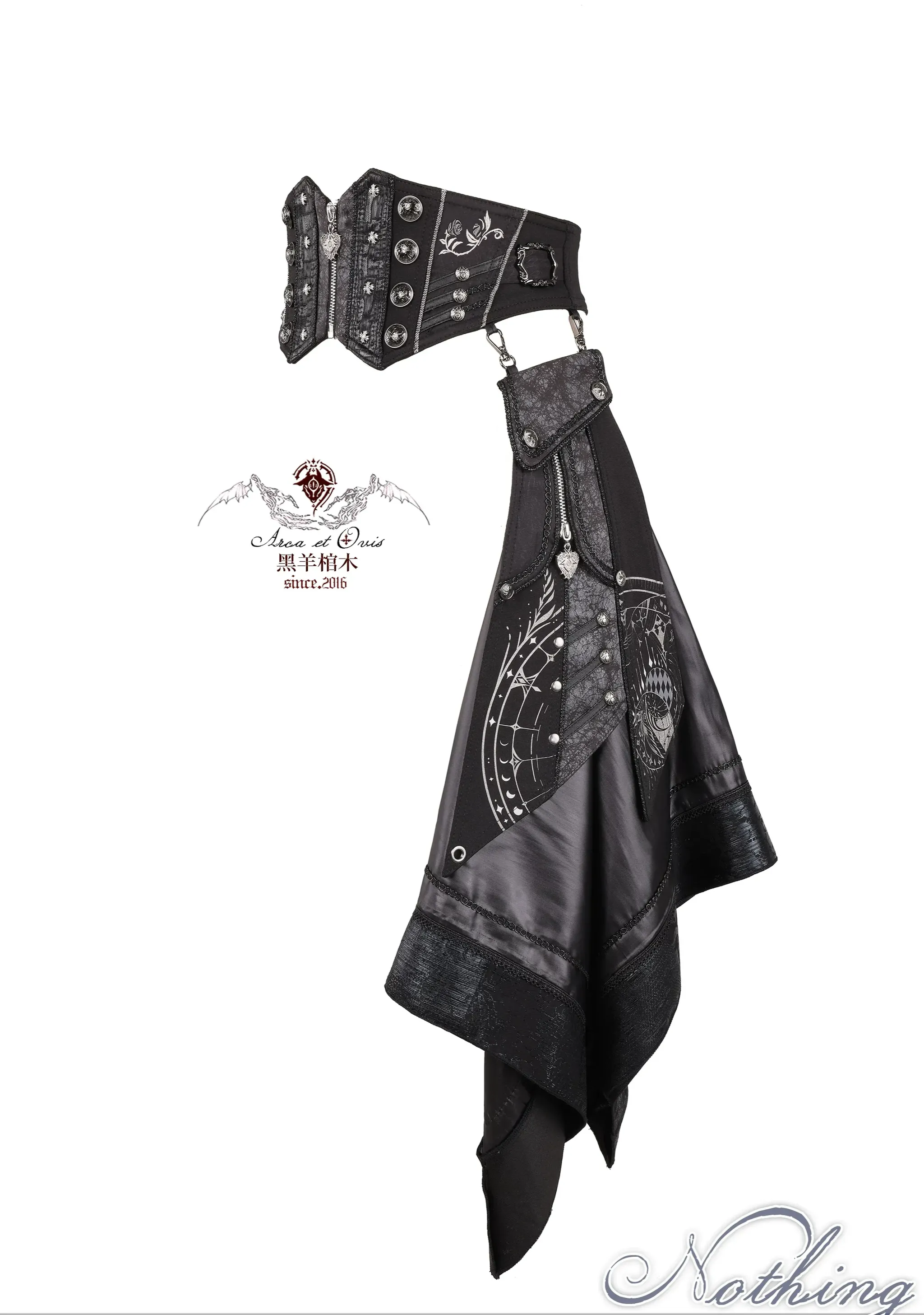 Nothing - Gothic Lolita Waist Cincher, Star and Moon Print Dress Train - Image 5