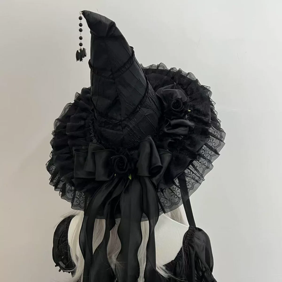 Gothic Lolita Witch Hat, Detachable Bow - Image 2
