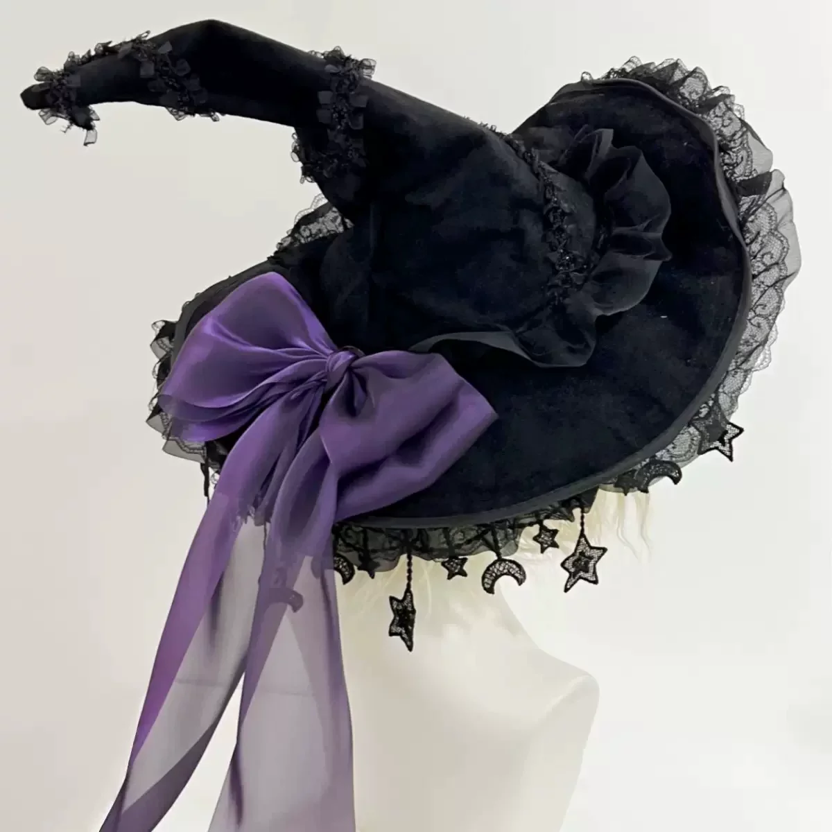 Gothic Lolita Witch Hat, Detachable Bow - Image 6