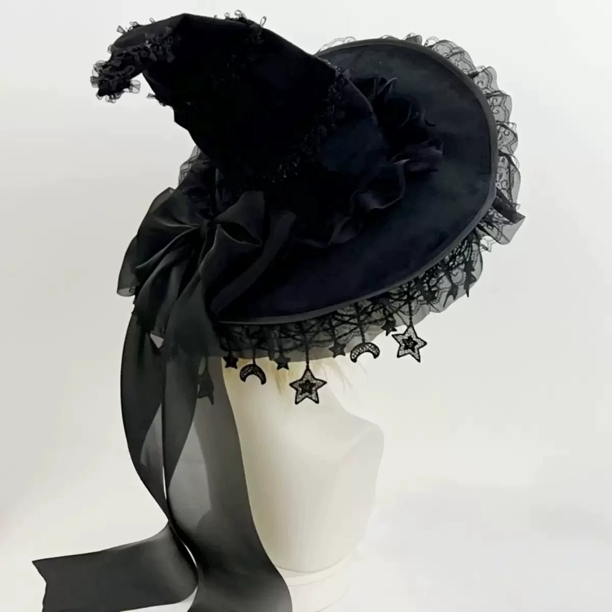 Gothic Lolita Witch Hat, Detachable Bow - Image 7