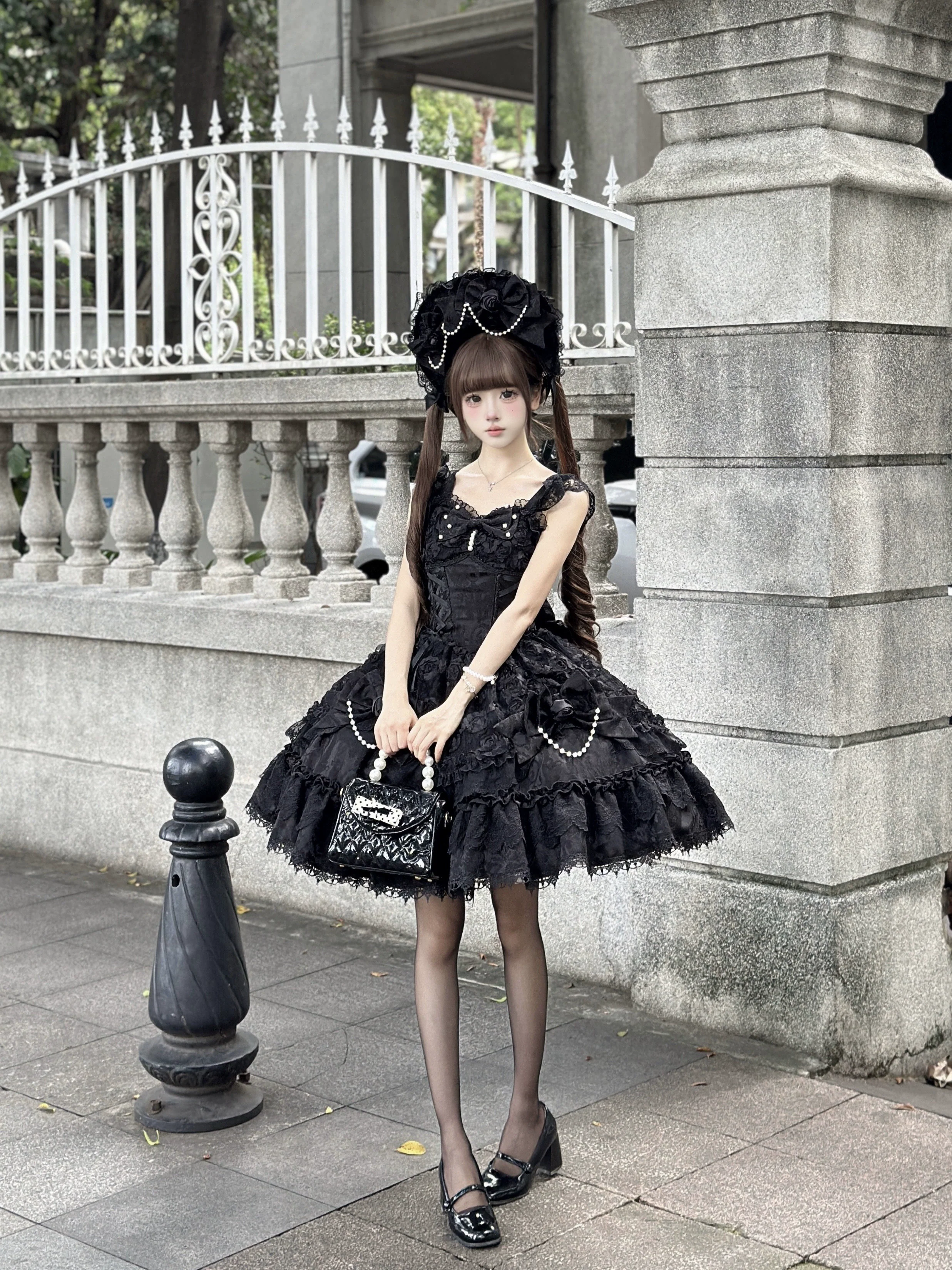Rose Princess - Halloween Gothic Lolita JSK, Sheer Rose Dress - Image 16