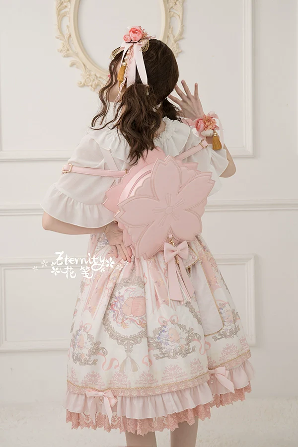 Han Lolita Sakura Bag Double-layered Handbag Crossbody Bag Multicolors - Image 10
