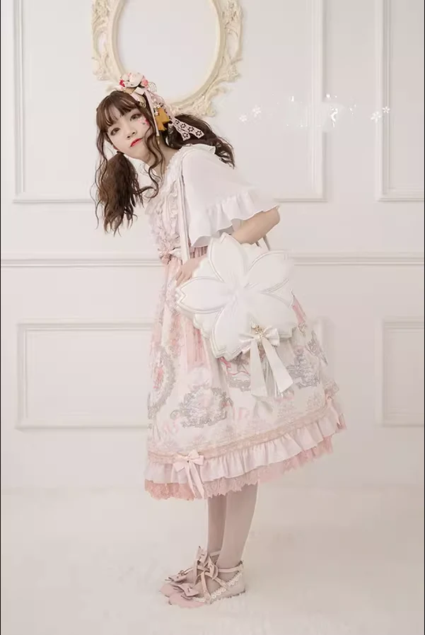 Han Lolita Sakura Bag Double-layered Handbag Crossbody Bag Multicolors - Image 3