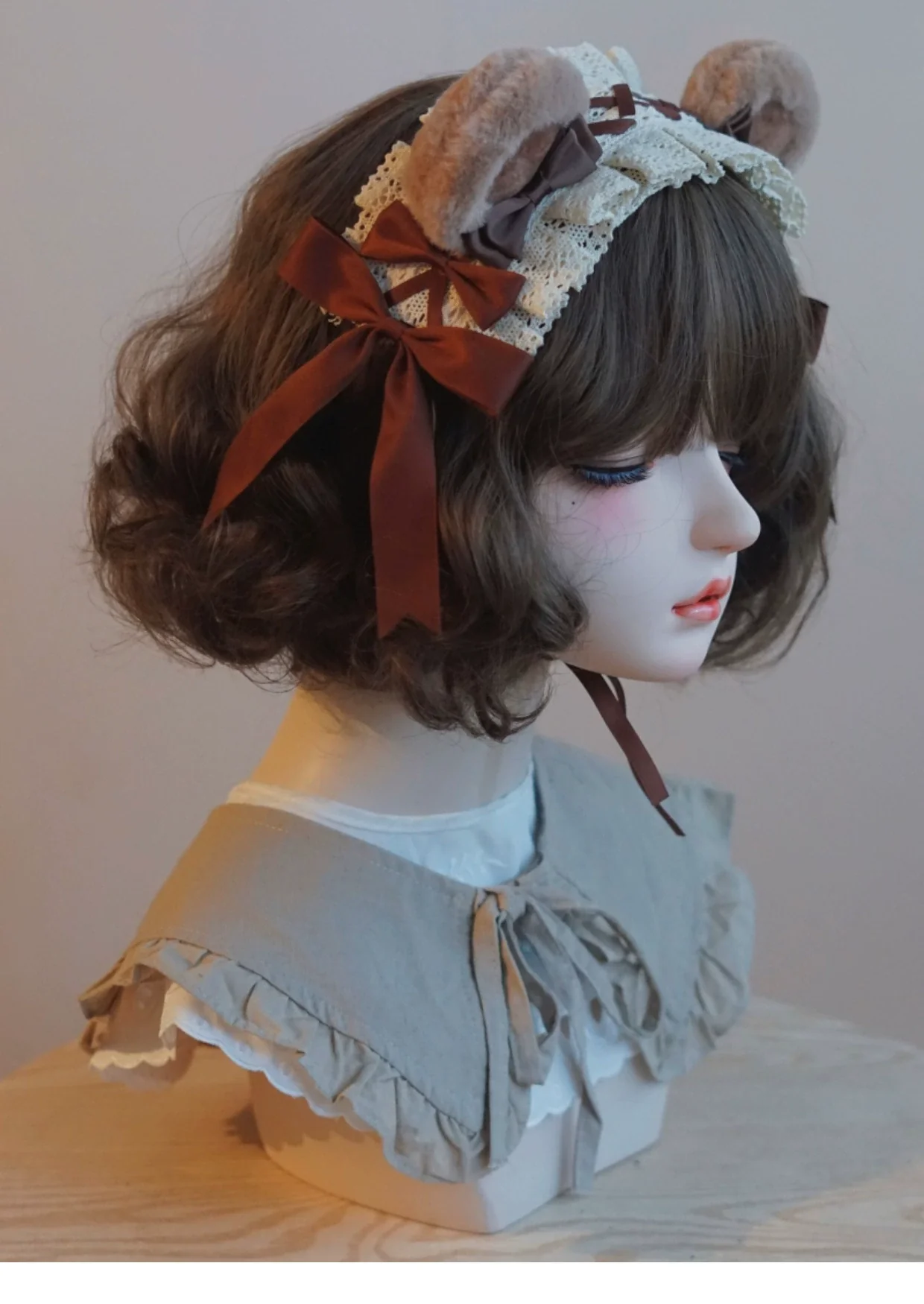 Besozealous - Handmade Lolita KC Animal Ear Coffee Hairband - Image 18