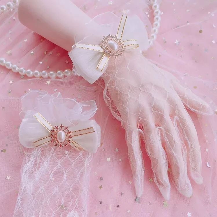 Handmade Lolita Wedding Lace Gloves - Image 2