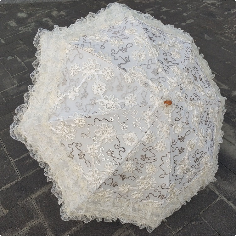 Foldable Princess Lolita Parasol with Sunscreen Sequin - Image 23