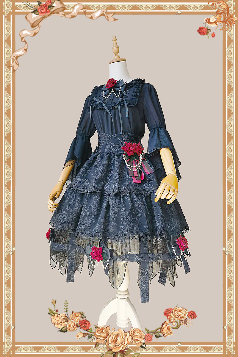 Witch's Apprentice - Gothic Lolita Split Type Black Suit - Image 20
